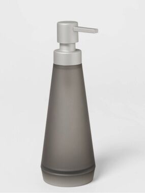 Frosted Gray Lotion Dispenser with Silver Pump